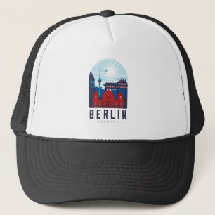 Retro Berlin Skyline Germany Trucker Hat