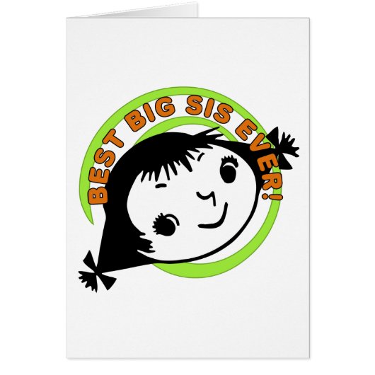 Retro Best Big Sis Ever Cards (Front)