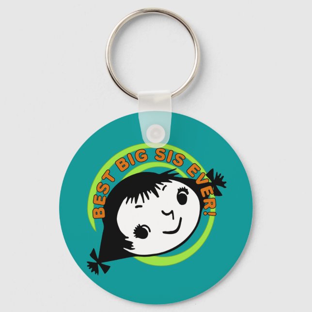 Retro Best Big Sis Ever Keychain (Front)