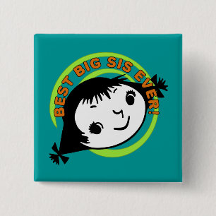 Retro Best Big Sis Ever Pinback Button