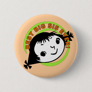 Retro Best Big Sis Ever Pinback Button