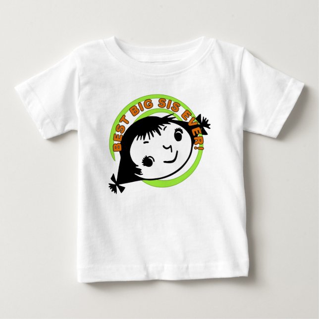 Retro Best Big Sister Ever Baby T-Shirt (Front)