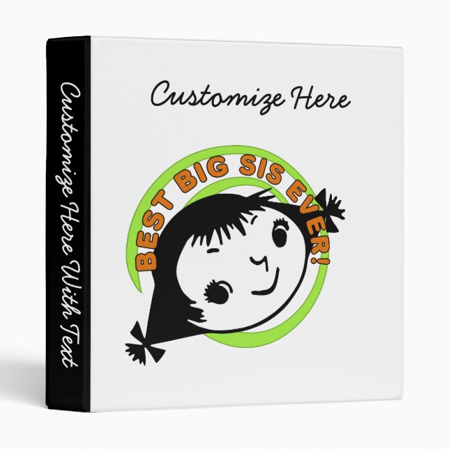 Retro Best Big Sister Ever Binder (Front/Spine)