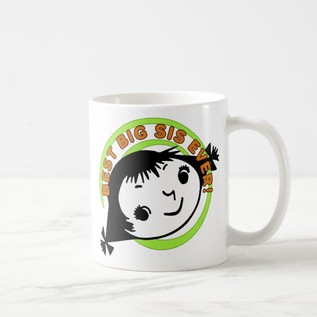 Retro Best Big Sister Ever Coffee Mug (Right)