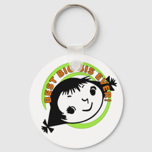 Retro Best Big Sister Ever Keychain