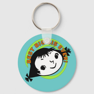 Retro Best Big Sister Ever Keychain