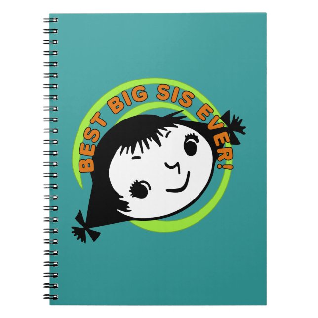 Retro Best Big Sister Ever Notebook (Front)