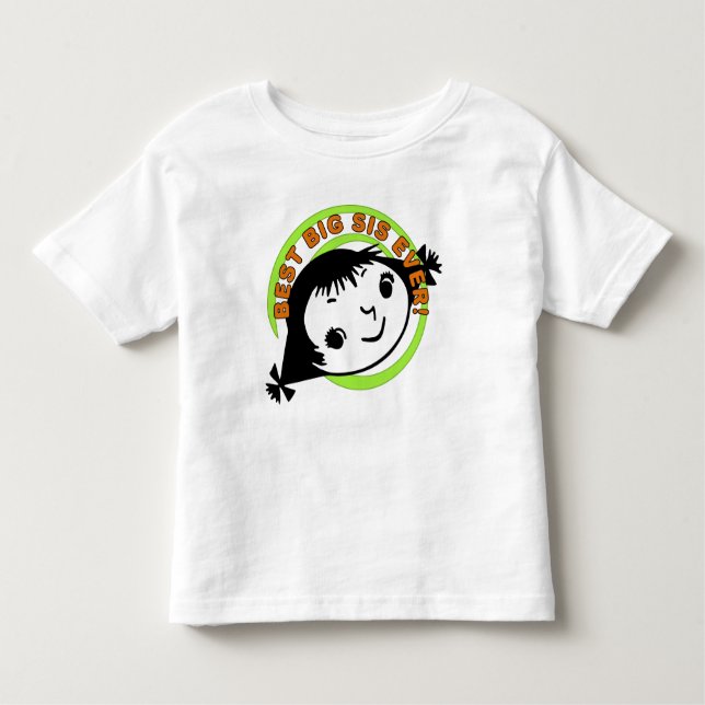 Retro Best Big Sister Ever Toddler T-shirt (Front)