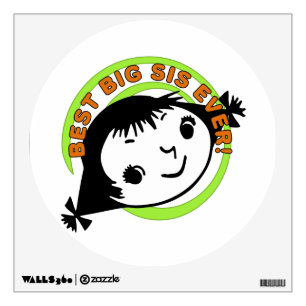 Retro Best Big Sister Ever Wall Sticker