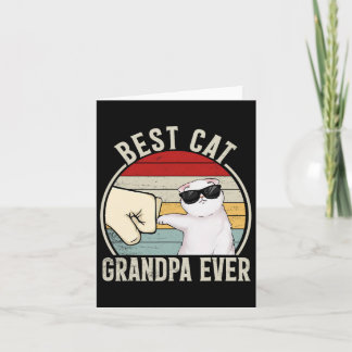 Retro Best Cat Grandpa Ever Funny Fist Bump Grandd Card