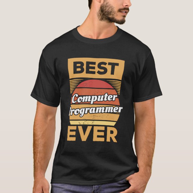 Retro Best Computer Programmer Ever Programming Co T-Shirt (Front)