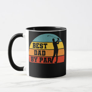 Retro Best Dad By Par Funny Golf Player Papa  Mug
