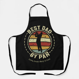 Retro Best Dad by Par Names Men's Apron