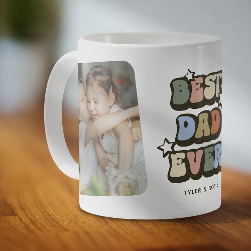 Retro Best Dad Ever 2 Photo Coffee Mug