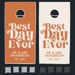 Retro Best Day Ever Wedding Cornhole Set<br><div class="desc">This Retro Best Day Ever Wedding Cornhole Set is perfect for a wedding reception game! This game is particularly popular with outdoor weddings.</div>