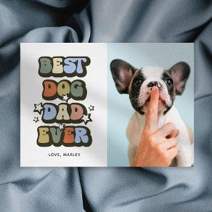 Retro Best Dog Dad Fathers Day Card