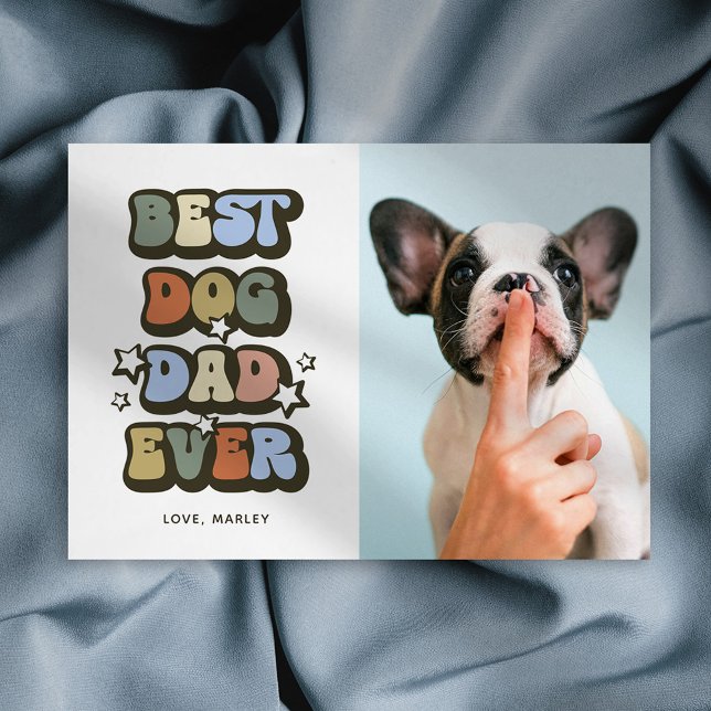 Retro Best Dog Dad Fathers Day Card (Creator Uploaded)