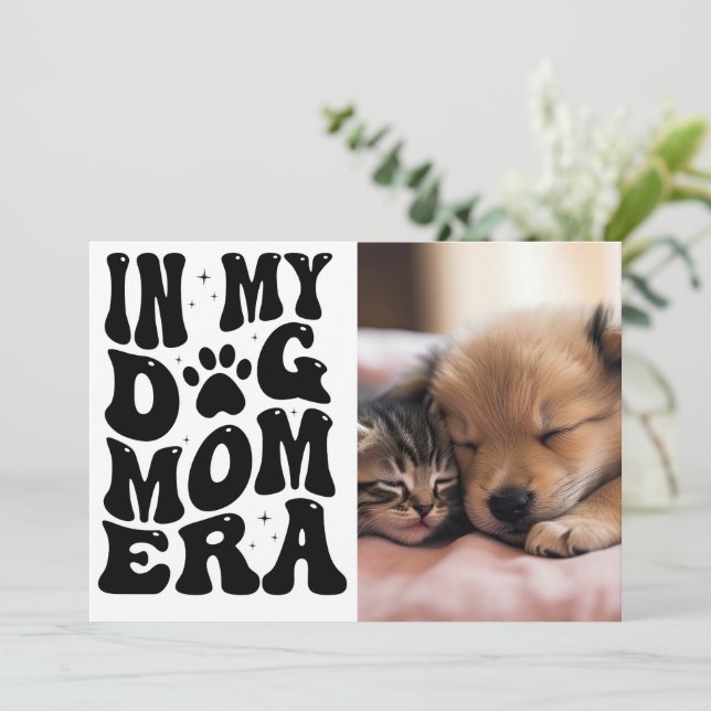 Retro Best Dog Mom Card – Birthday or Mother’s Day (Standing Front)