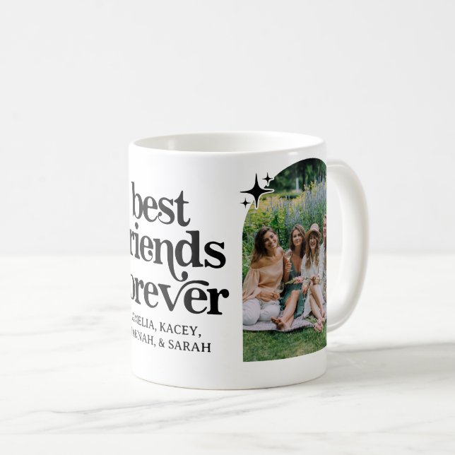 Retro Best Friends Forever Groovy Photo Friend Coffee Mug (Front Right)