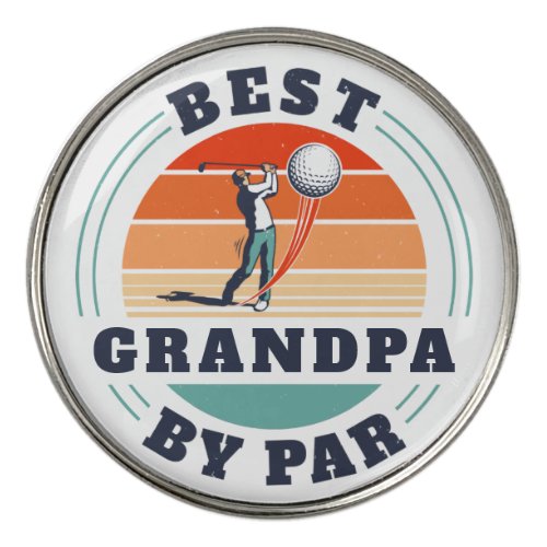 Retro Best Grandpa By Par Custom Fathers Day Golf Ball Marker