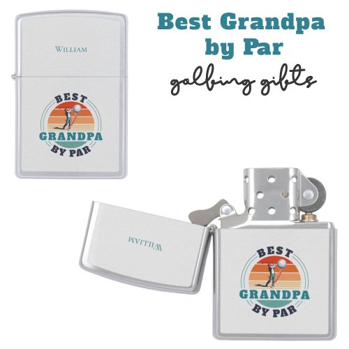 Retro Best Grandpa By Par Custom Fathers Day Zippo Lighter