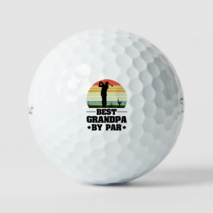 Retro Best Grandpa By Par Golf Grandparents day Balls