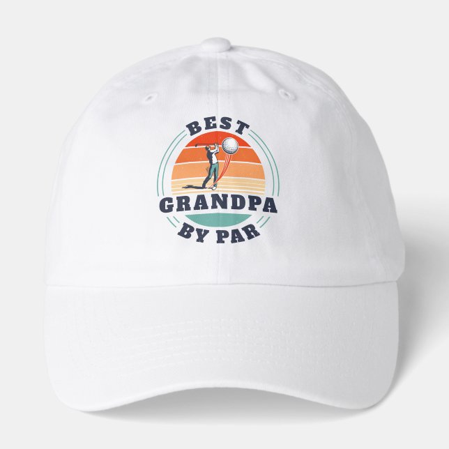 Retro Best Grandpa By Par Golf Lover Custom Hat (Front)