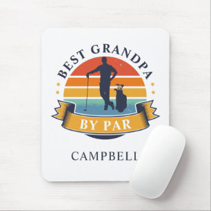 Retro Best Grandpa By Par Personalized Golfer Pop Mouse Pad
