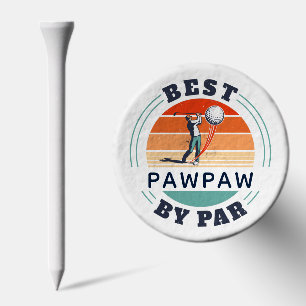 Retro Best Grandpa Pawpaw By Par Custom Golf Tees