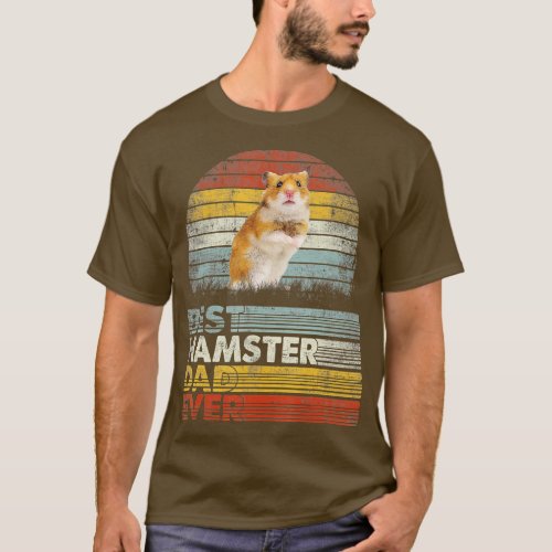 Retro Best Hamster Dad Ever Farm Pet Animals Lover T_Shirt