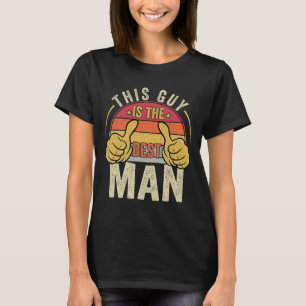 Retro Best Man Wedding Groomsmen Funny Bridal Bach T-Shirt