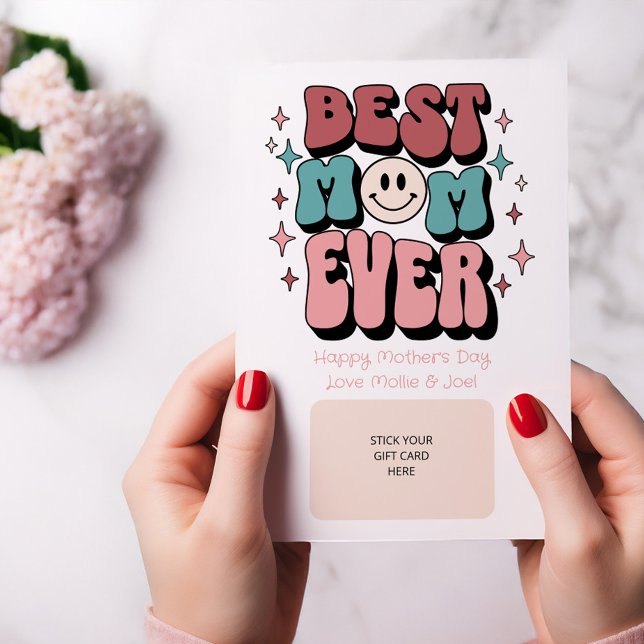 Retro Best Mom Ever Gift Card Holder (Gift Card Holder for the Best Mom Ever)