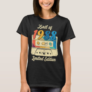 Retro Best Of 1988 Cassette Tape 34 Years Old 34th T-Shirt