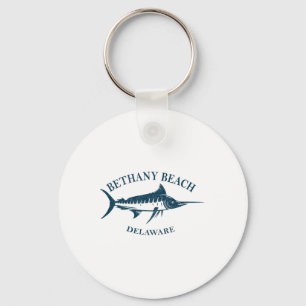Retro Bethany Beach Delaware Vintage Fishing Boati Keychain