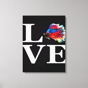 Retro Betta Fish Love Aquarium Lover Canvas Print