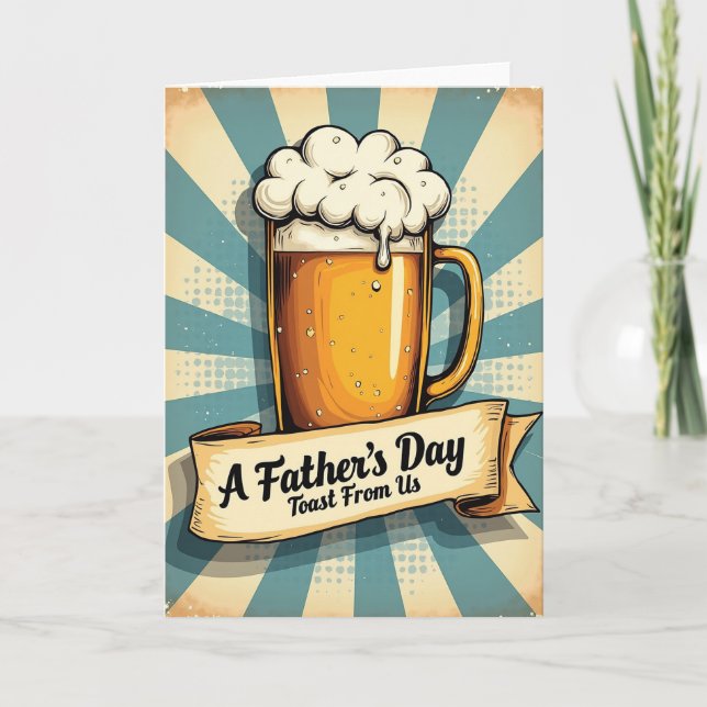 Retro Beverage Fathers Day Card (Front)