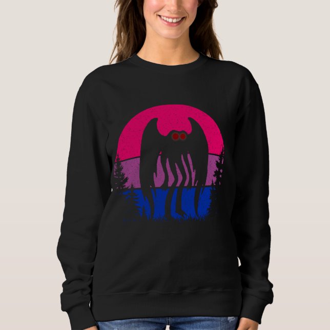 Retro Bi Mothman Bisexual Pride Point pleasant Cry Sweatshirt (Front)