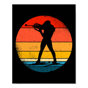 Retro Biathlon Design Cross-country Skiing Biathle Poster