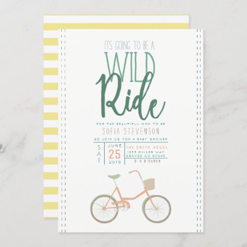 Retro Bicycle Baby Shower Invite