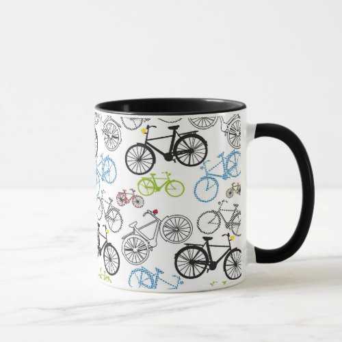Retro Bicycle Bike Pattern Mug