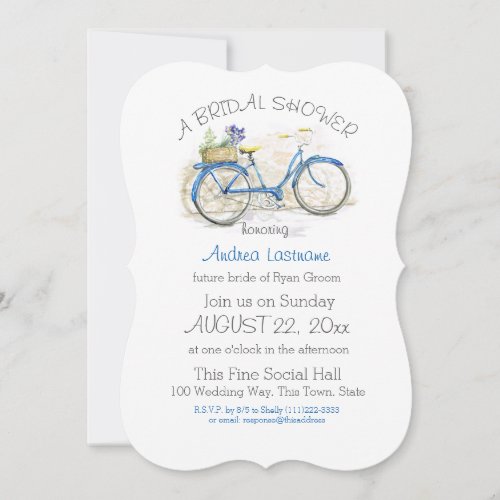 Retro Bicycle Bridal Shower Invitation