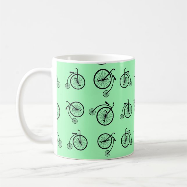 Retro Bicycle Pattern Coffee Mug (Left)