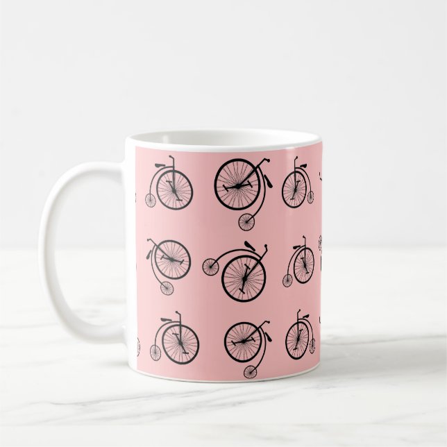 Retro Bicycle Pattern Coffee Mug (Left)