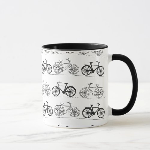 Retro Bicycle Pattern Mug