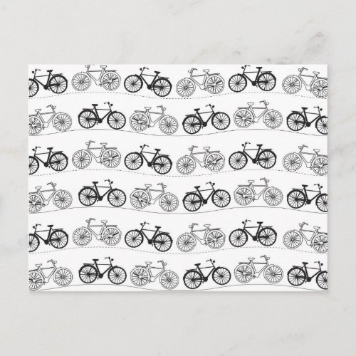 Retro Bicycle Pattern Postcard