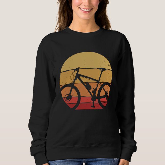 Retro Bicycle Vintage Sunset Mountain Bike Sweatshirt (Front)