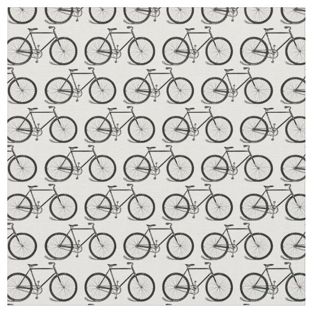 Retro Bicycles Fabric Pattern with CUSTOM BG COLOR (Close Up)