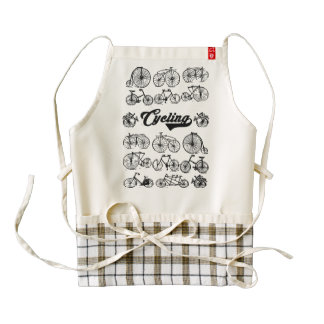 Retro Bicycles Vintage Illustration Dictionary Art Zazzle HEART Apron