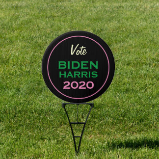 Retro BIDEN HARRIS 2020 Pink Green Black Yard Sign