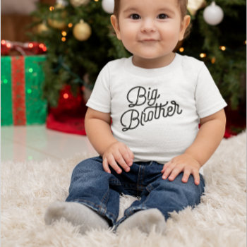 Retro Big Brother Black Typography Toddler T-shirt by NBpaperco at Zazzle